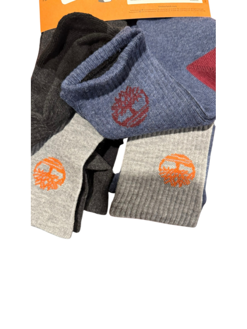 Men's Timberland Performance Cushion Socks, Size L, 9-12Grey and Blue, 5 Pairs - Picture 2 of 4